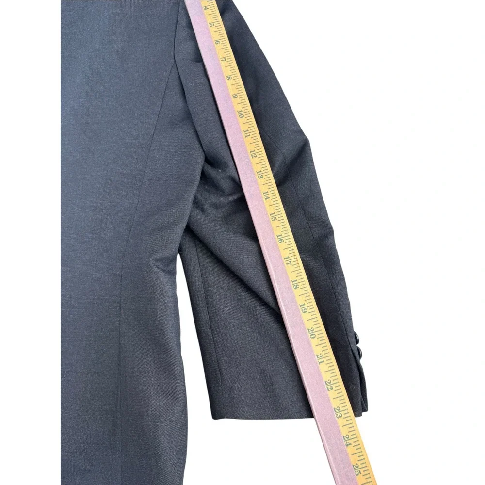 Saddlebred Mens Suit Jacket Blazer Charcoal Gray 44S 2 Button Lined Professional